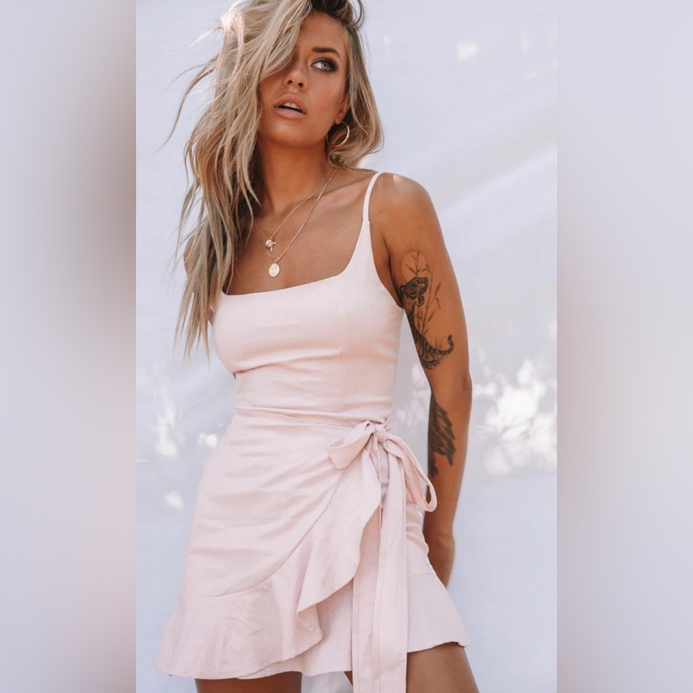 Princess Polly Cottage Hill Pink Ruffle Sleeveless Mini Dress